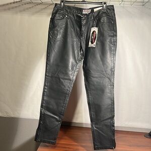 LEATHERETTE, sz 13, black faux stretch leather collection, pant